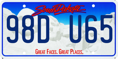SD license plate 98DU65