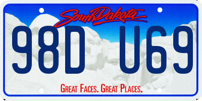 SD license plate 98DU69