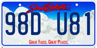 SD license plate 98DU81
