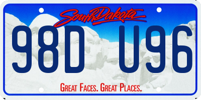 SD license plate 98DU96