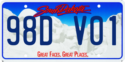 SD license plate 98DV01