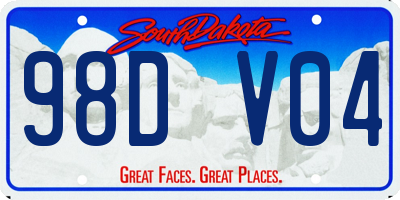 SD license plate 98DV04