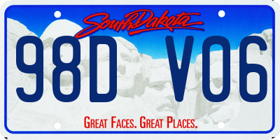 SD license plate 98DV06
