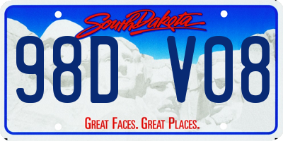 SD license plate 98DV08
