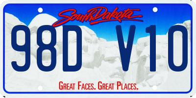 SD license plate 98DV10