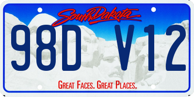 SD license plate 98DV12