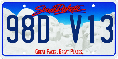 SD license plate 98DV13
