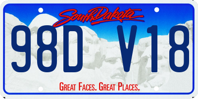 SD license plate 98DV18