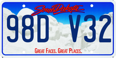 SD license plate 98DV32