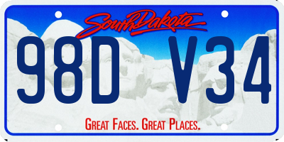 SD license plate 98DV34
