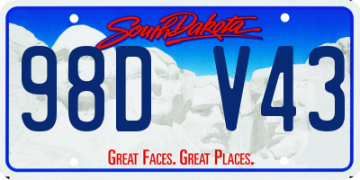 SD license plate 98DV43