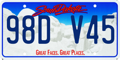 SD license plate 98DV45