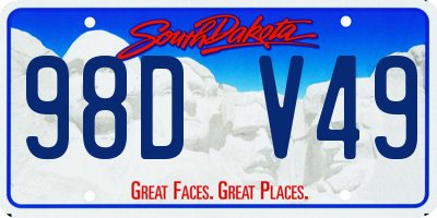 SD license plate 98DV49