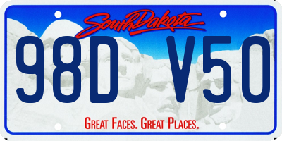 SD license plate 98DV50