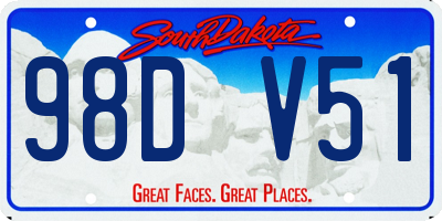 SD license plate 98DV51