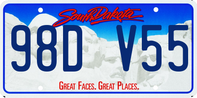 SD license plate 98DV55