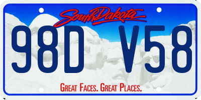 SD license plate 98DV58