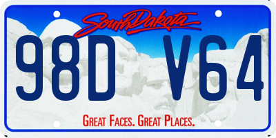 SD license plate 98DV64