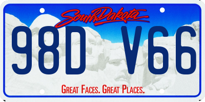 SD license plate 98DV66