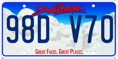 SD license plate 98DV70
