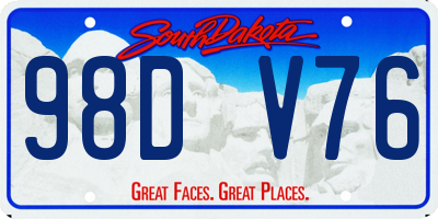 SD license plate 98DV76