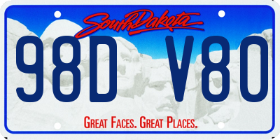 SD license plate 98DV80