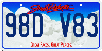SD license plate 98DV83