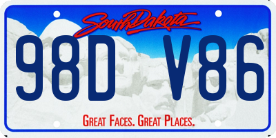 SD license plate 98DV86