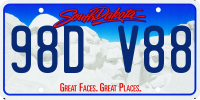 SD license plate 98DV88