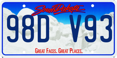 SD license plate 98DV93