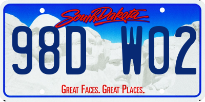 SD license plate 98DW02