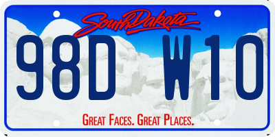 SD license plate 98DW10