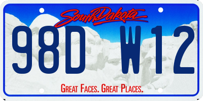 SD license plate 98DW12