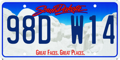 SD license plate 98DW14