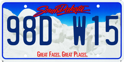 SD license plate 98DW15