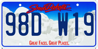 SD license plate 98DW19