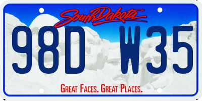 SD license plate 98DW35
