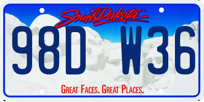 SD license plate 98DW36