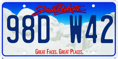 SD license plate 98DW42