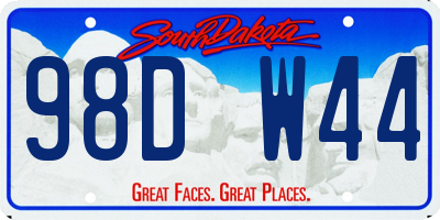 SD license plate 98DW44