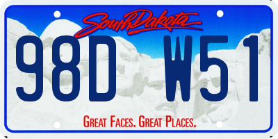 SD license plate 98DW51