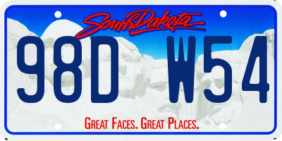 SD license plate 98DW54