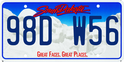 SD license plate 98DW56