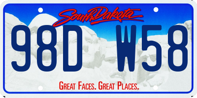 SD license plate 98DW58