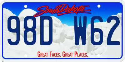 SD license plate 98DW62