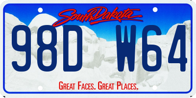 SD license plate 98DW64