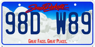 SD license plate 98DW89