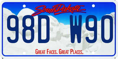 SD license plate 98DW90