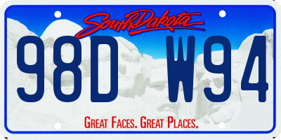 SD license plate 98DW94