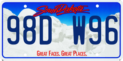 SD license plate 98DW96